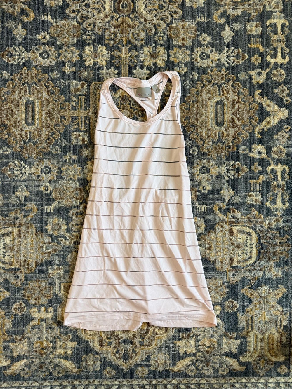 Athleta Pale Pink Striped Racerback Tank